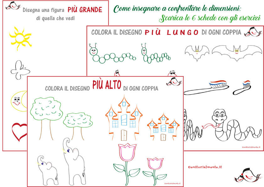 Come Insegnare A Confrontare Le Dimensioni Schede Da Scaricare Genitorialmente